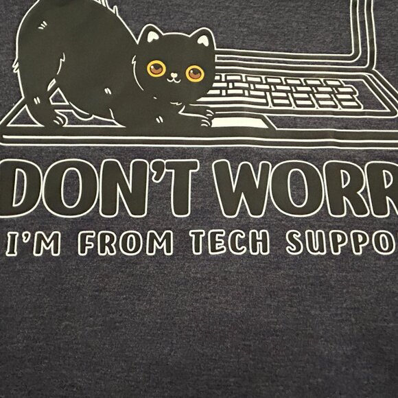 Outlash Wear Mens XL Shirt T-shirt Cats Kittens Tech Support Computer Geek New - Picture 5 of 10